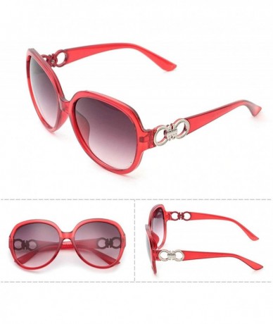 Sport Vintage style Round Sunglasses for Women PC Resin UV 400 Protection Sunglasses - Red - CQ18T2TC2UO $28.27