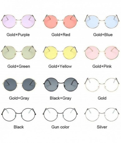 Round 2019 Retro Round Pink Sunglasses Women Er Sun Glasses Alloy Mirror Female Oculos De Sol Black - Blackgray - CA198AGSGMG...