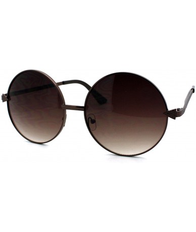 Round Super Oversized Round Circle Sunglasses Arrow Design Metal Frame - Brown - CN17YI6C8WX $18.44