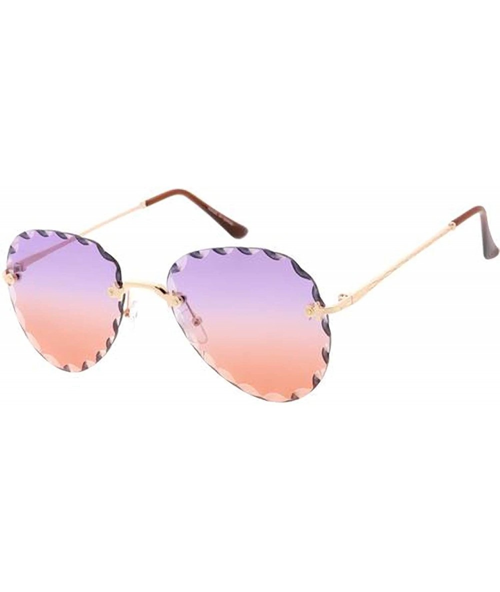 Aviator Candy Lens 80s Fashion Classic Frame Aviator Sunglasses - Purple - CJ18USAT0C7 $20.21