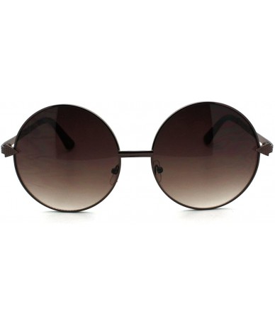 Round Super Oversized Round Circle Sunglasses Arrow Design Metal Frame - Brown - CN17YI6C8WX $18.44