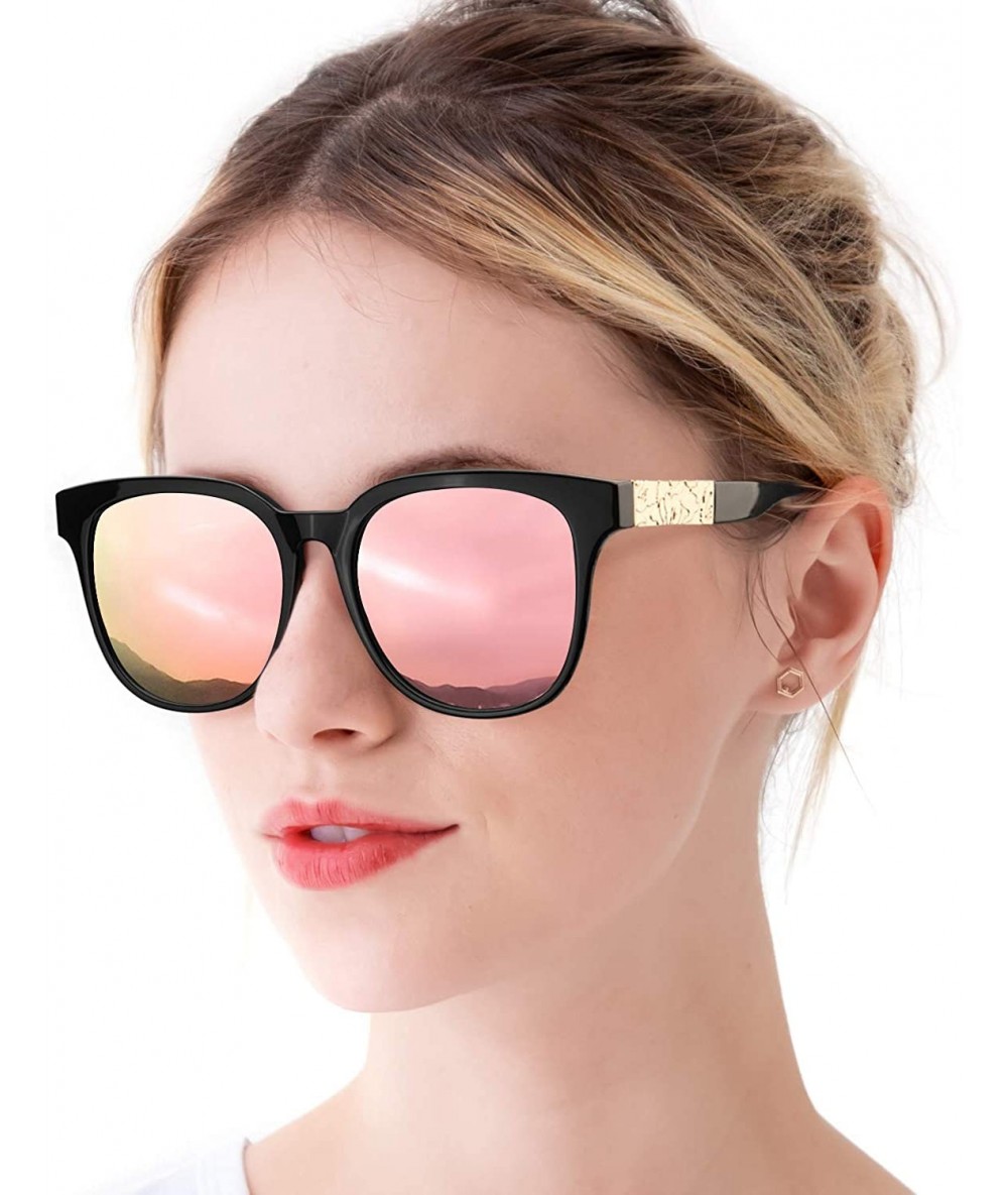 Sport Women's Stylish Retro Oversized Sunglasses-Polarized Mirrored Lens-UV400 Protection for Outdoor - CX18WH7QZ68 $31.92