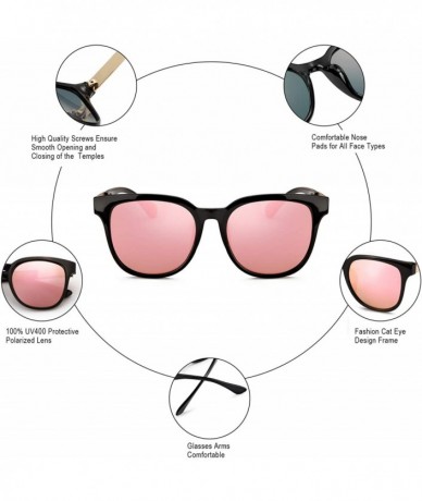 Sport Women's Stylish Retro Oversized Sunglasses-Polarized Mirrored Lens-UV400 Protection for Outdoor - CX18WH7QZ68 $31.92