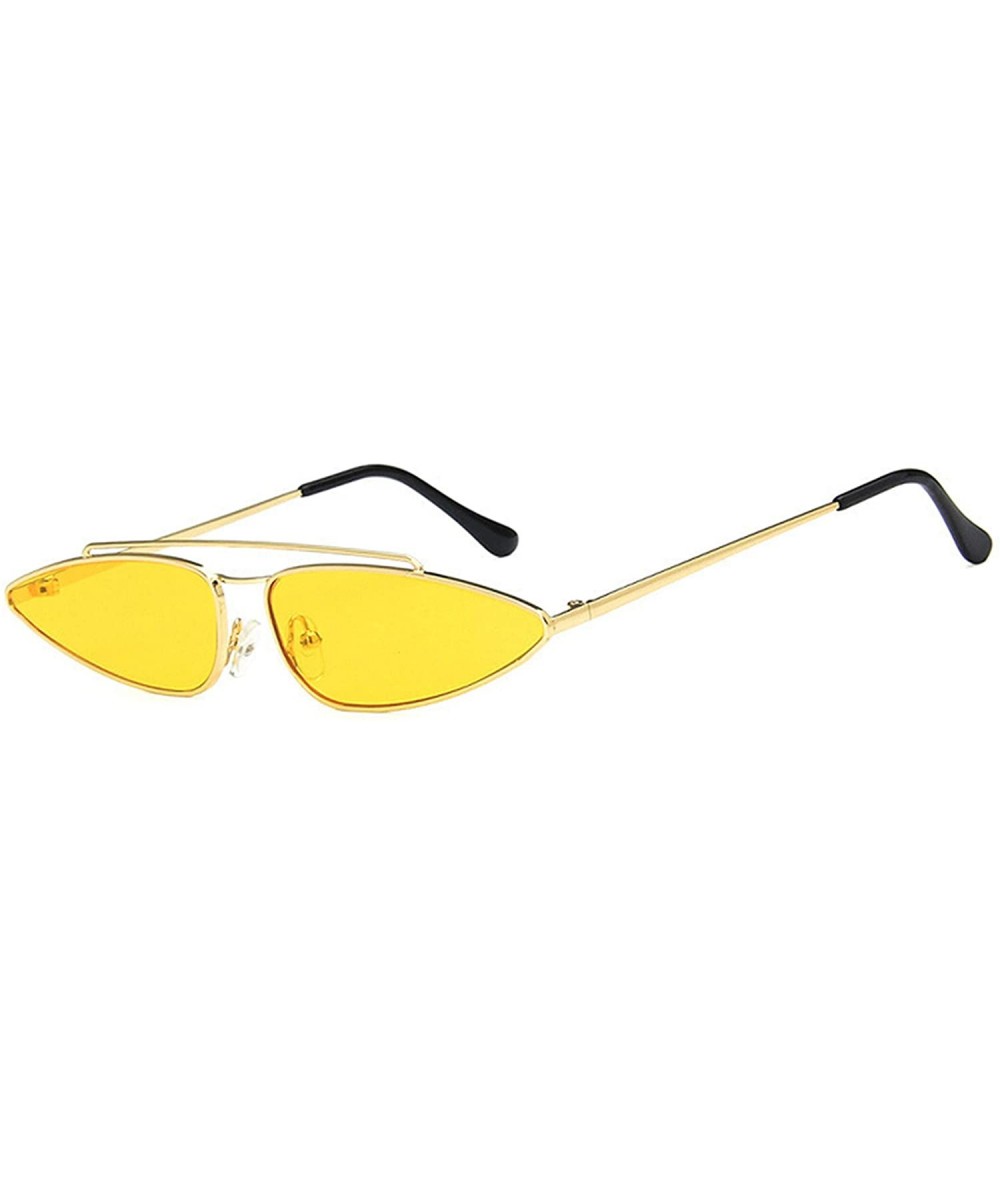 Sport Vintage Sunglasses for women Resin UV400 Sun glasses - Gold Frame Yellow Lens - CC18SAR5DEU $28.60