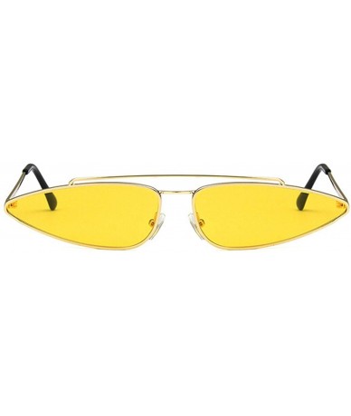 Sport Vintage Sunglasses for women Resin UV400 Sun glasses - Gold Frame Yellow Lens - CC18SAR5DEU $28.60