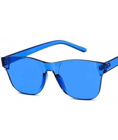 Oval Unisex Sunglasses Retro Red Drive Holiday Oval Non-Polarized UV400 - Blue - CN18RLYWORO $17.68