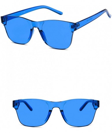 Oval Unisex Sunglasses Retro Red Drive Holiday Oval Non-Polarized UV400 - Blue - CN18RLYWORO $17.68