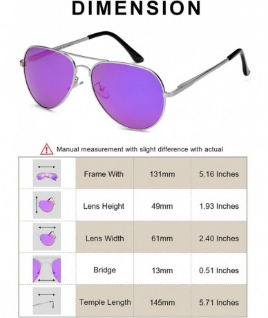 Aviator Aviator Sunglasses for Women Polarized Mirrored - Large Metal Frame - UV 400 Protection - C318G6E9M78 $42.56