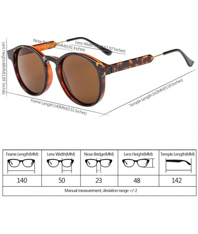 Goggle Small Round Sunglasses for Women Men Vintage Fashion Eyewear UV400 - Leopard Print - Brown - CJ18RRK4MS8 $17.02