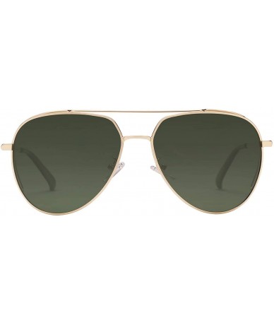 Aviator Classic Aviator Metal Frame Sunglasses with Spring Hinges for Men and Women 1930 - Green - C418QRWL4N3 $27.08