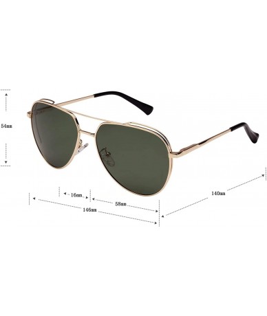 Aviator Classic Aviator Metal Frame Sunglasses with Spring Hinges for Men and Women 1930 - Green - C418QRWL4N3 $27.08