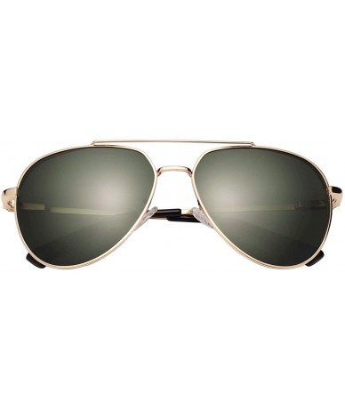 Aviator Classic Aviator Metal Frame Sunglasses with Spring Hinges for Men and Women 1930 - Green - C418QRWL4N3 $27.08