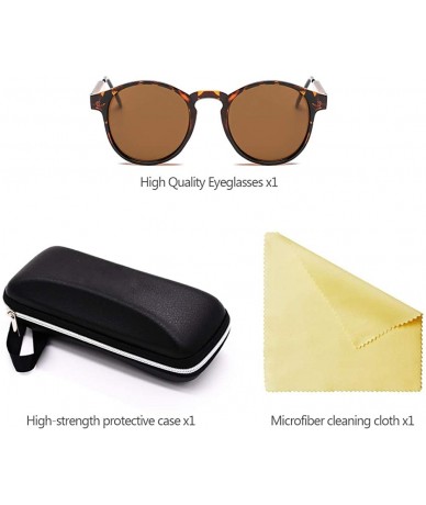 Goggle Small Round Sunglasses for Women Men Vintage Fashion Eyewear UV400 - Leopard Print - Brown - CJ18RRK4MS8 $17.02