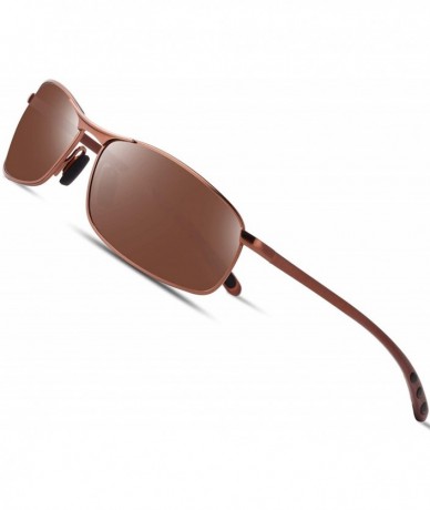 Semi-rimless SUNGLASSES FOR MEN WOMEN - Half Frame Polarized Classic fashion womens mens sunglasses FD4003 (33brown/brown - 2...