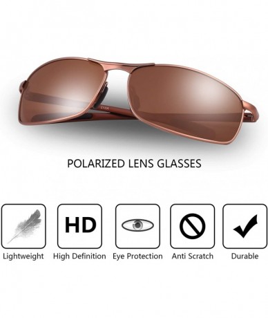 Semi-rimless SUNGLASSES FOR MEN WOMEN - Half Frame Polarized Classic fashion womens mens sunglasses FD4003 (33brown/brown - 2...