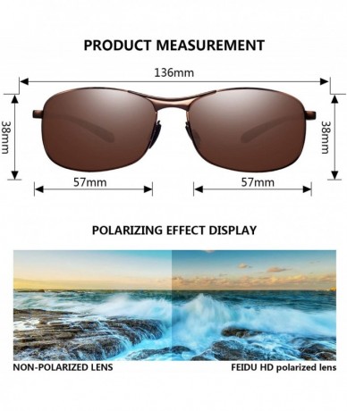 Semi-rimless SUNGLASSES FOR MEN WOMEN - Half Frame Polarized Classic fashion womens mens sunglasses FD4003 (33brown/brown - 2...