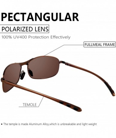 Semi-rimless SUNGLASSES FOR MEN WOMEN - Half Frame Polarized Classic fashion womens mens sunglasses FD4003 (33brown/brown - 2...