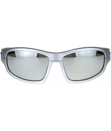 Rectangular Xloop Sunglasses Mens Sports Shades Oval Rectangular Wrap Around UV 400 - Matte Silver - C218UIRR76A $21.28