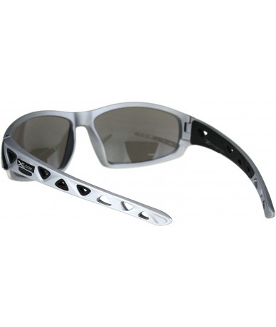 Rectangular Xloop Sunglasses Mens Sports Shades Oval Rectangular Wrap Around UV 400 - Matte Silver - C218UIRR76A $21.28