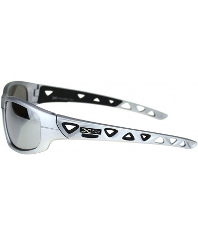 Rectangular Xloop Sunglasses Mens Sports Shades Oval Rectangular Wrap Around UV 400 - Matte Silver - C218UIRR76A $21.28