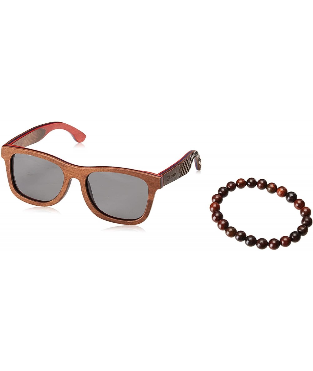 Wayfarer Wood Sunglasses for Men and Women. 100% Maple Wood - Black - Checkers - CD187W7R9Y2 $81.50