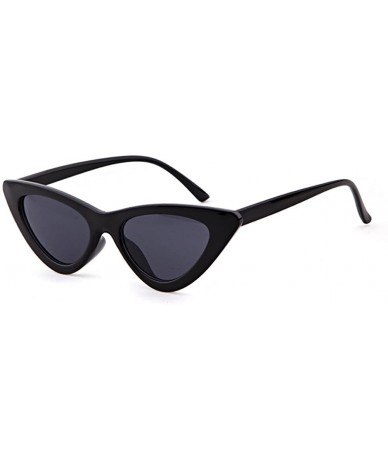 Goggle Retro Vintage Cat Eye Glasses Women Fashion Triangle Candy Color Sunglasses - B-black/Grey - C018E23S5H0 $18.03