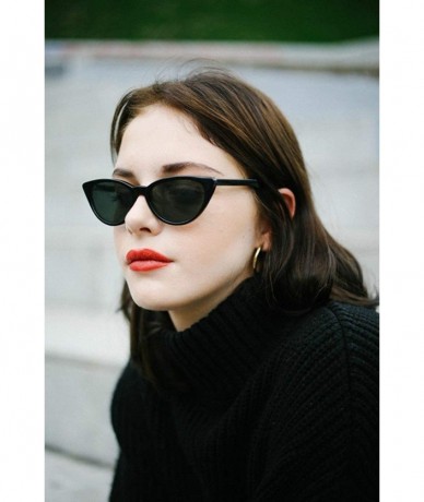 Goggle Retro Vintage Cat Eye Glasses Women Fashion Triangle Candy Color Sunglasses - B-black/Grey - C018E23S5H0 $18.03