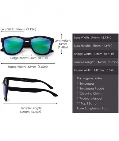 Sport Retro Polarized Sunglasses for Women Men Vintage Square Mirror Glasses - CM185UEZ5OG $27.66