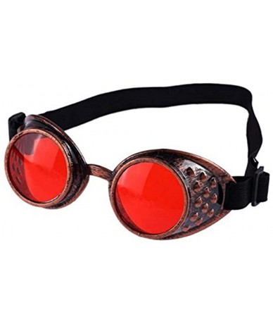 Goggle Cyber Goggles Steampunk Welding Goth Cosplay Vintage Goggles Rustic - Red - CM1947W4UDS $16.86