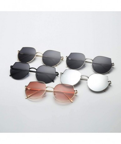 Goggle Women Classic Small Cat Eyes Shape Sunglasses Vintage Glasses Retro Metal Frame - A - CR196SQD7QE $16.91