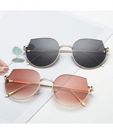 Goggle Women Classic Small Cat Eyes Shape Sunglasses Vintage Glasses Retro Metal Frame - A - CR196SQD7QE $16.91