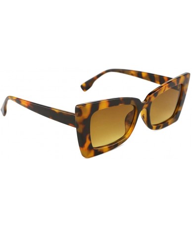 Oversized Retro Cateye Sunglasses for Women UV Protection Fashion Clout Goggles - A-leopard - CO18S5K7KKA $23.82