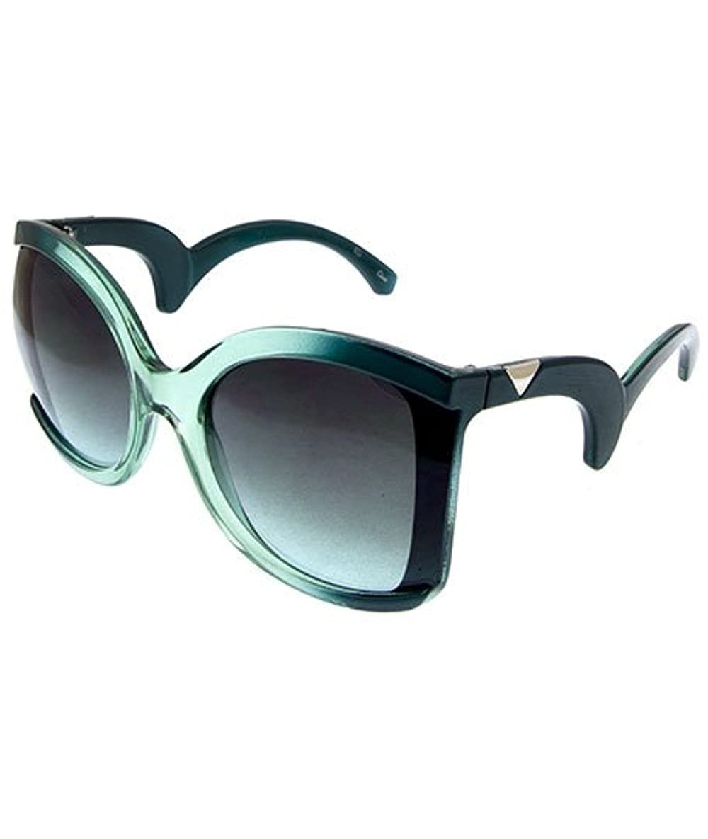 Butterfly Women's Plastic Butterfly Frame Wavy Arm Sunglasses - Green - C218EHQT4GW $18.50