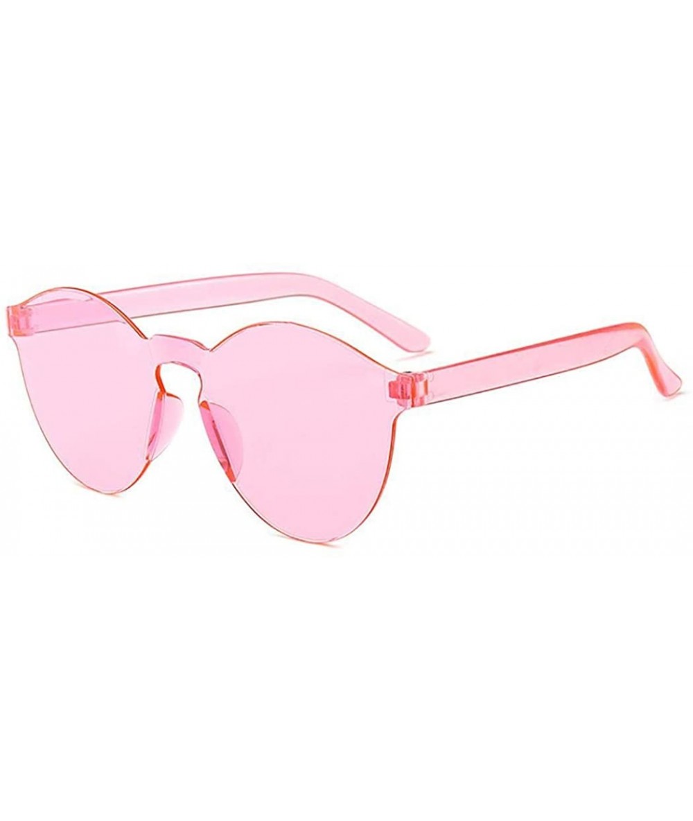 Round Unisex Fashion Candy Colors Round Outdoor Sunglasses Sunglasses - Light Pink - CV190L74YWD $30.28