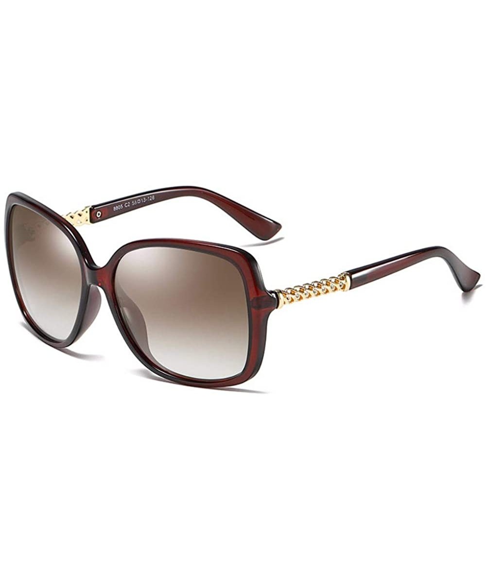 Oversized Polarized Sunglasses Fashion Large Frame Women's Anti-ultraviolet - C - CW18Q0HY3Y2 $50.93