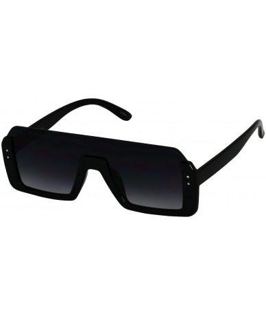 Rectangular Retro Shield Rectangular Lens Upside Down Half Rim Sunglasses for Women and Men - CE18R7SCGMN $61.12