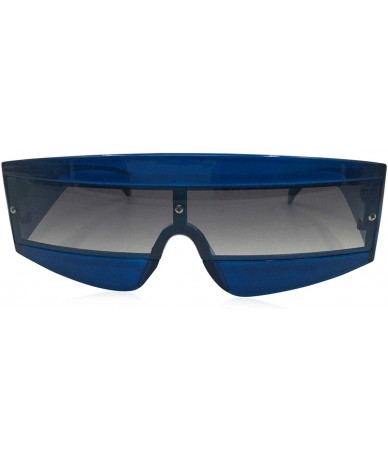 Shield Oversize Techno Eye Shield Protection Sunglasses - Blue - CM18IGHHNYC $19.23