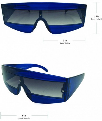 Shield Oversize Techno Eye Shield Protection Sunglasses - Blue - CM18IGHHNYC $19.23