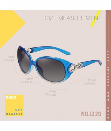 Wrap Duco Women's Classic Star Polarized Sunglasses 100% UV Protection 1220 - Gradient Blue - CK199OS03MY $40.40