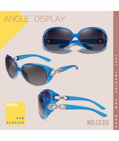 Wrap Duco Women's Classic Star Polarized Sunglasses 100% UV Protection 1220 - Gradient Blue - CK199OS03MY $40.40