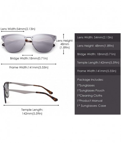 Square Rimless Mirrored Sunglasses Women Men One Piece Horned Rimmed Glasses - Silver Frame / Mirror Silver Lens - C1187EXCTI...