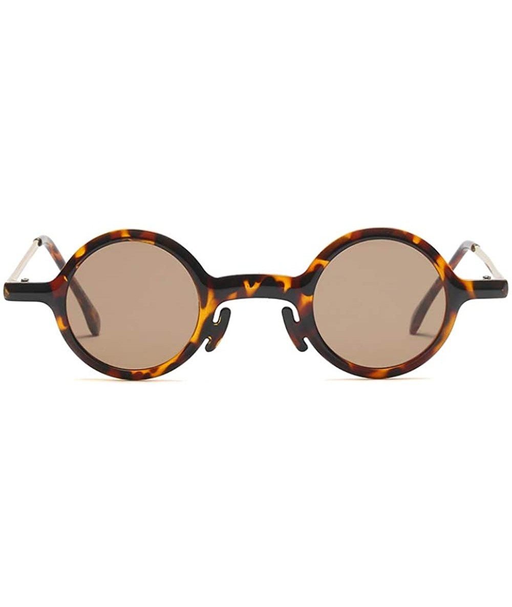 Semi-rimless Small Sunglalsses Round for Men Women Hippie John Lennon Keyhole Circular Frame - Tortoise Brown - CV18T7RA6NZ $...