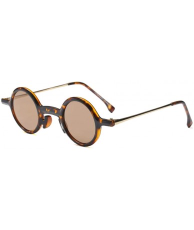 Semi-rimless Small Sunglalsses Round for Men Women Hippie John Lennon Keyhole Circular Frame - Tortoise Brown - CV18T7RA6NZ $...