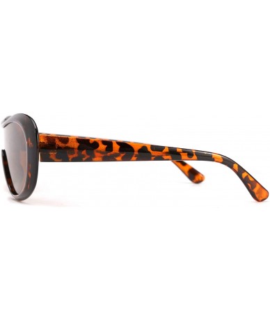 Goggle Women Classic Oval Sunglasses One Piece Design Clout Glasses B2579 - 04 Leopard Brown - C01960GGR98 $20.75