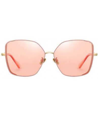 Square 2019 Summer Style Oversized Sun Glasses for Women Metal Frame Gradient Candy Colors Punk Sunglasses - Pink - CK18NANZN...