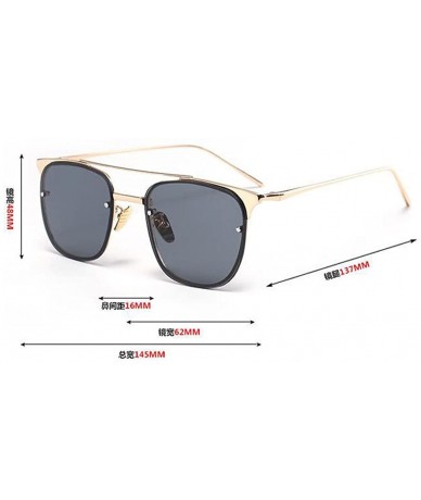 Square Summer Men Women Metal Frame Square Mirror Sunglasses Beach Unisex Eyewear UV400 - Red - C612KCV95AX $16.89