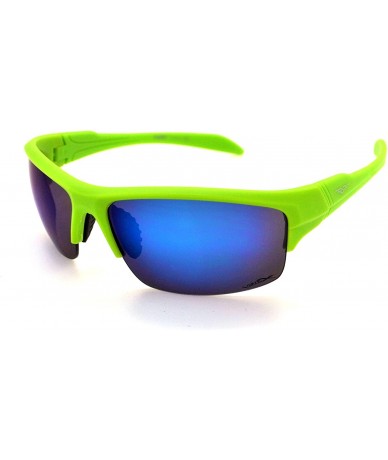 Wrap Polarized Mens & Womens Sport Wrap Sunglasses Cycling Running w/Microfiber - Green - CW12KV3BB23 $43.44