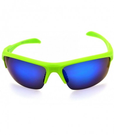 Wrap Polarized Mens & Womens Sport Wrap Sunglasses Cycling Running w/Microfiber - Green - CW12KV3BB23 $43.44