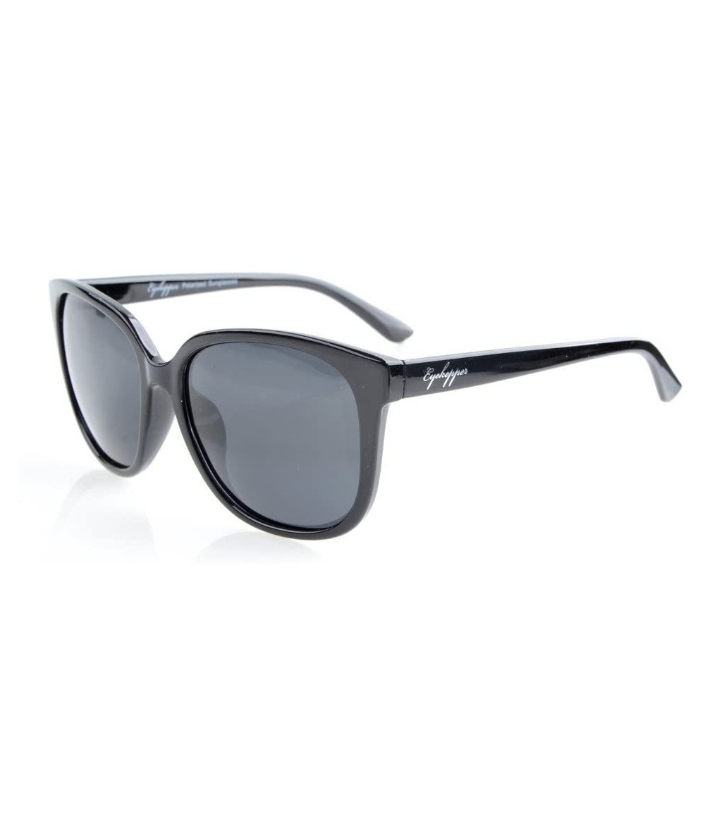 Wrap Oversize Polarized Sunglasses Women - S017 Black - C112GPBH129 $20.69