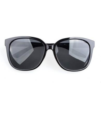 Wrap Oversize Polarized Sunglasses Women - S017 Black - C112GPBH129 $20.69